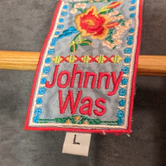 Johnny Was Elegant Black and Gray Velvet Kimono Open Cardigan - Picture 4 of 9